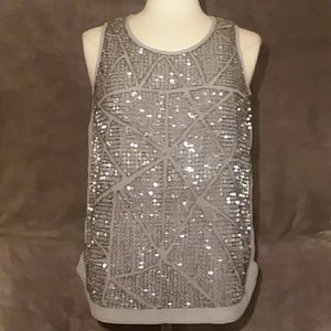Olive & Oak Gray/Silver Sleeveless Top